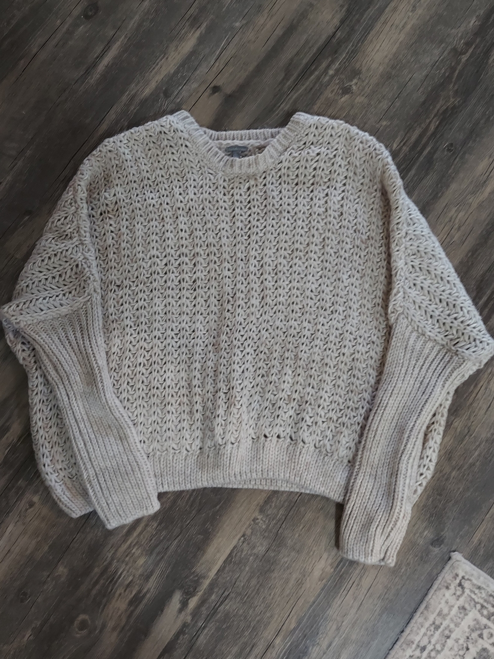 Charlotte Russe Neutral Chunky Crewneck Sweater - Beige
